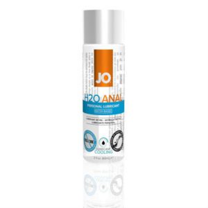 clear bottle with silver cap and orange label with blue writing