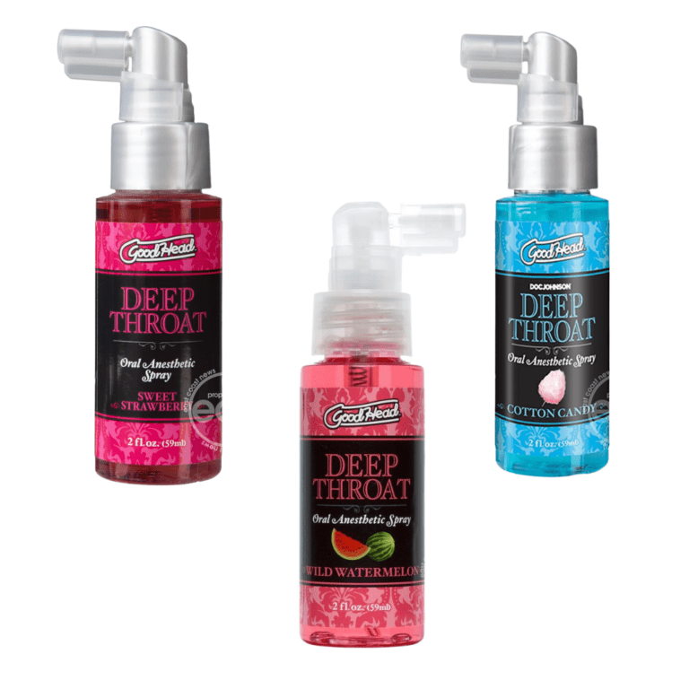 goodhead deep throat spray in strawberry watermelon and cotton candy