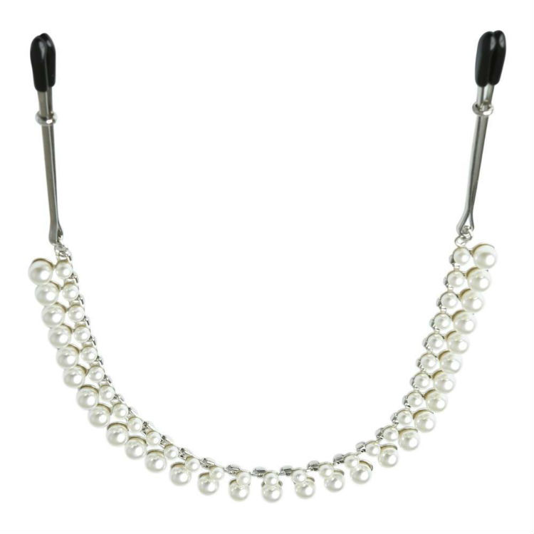 Sincerely Lace Pearl Chain Nipple Clamps