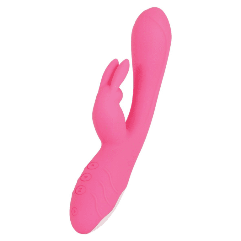 pink rabbit style vibrator with bulbous tip