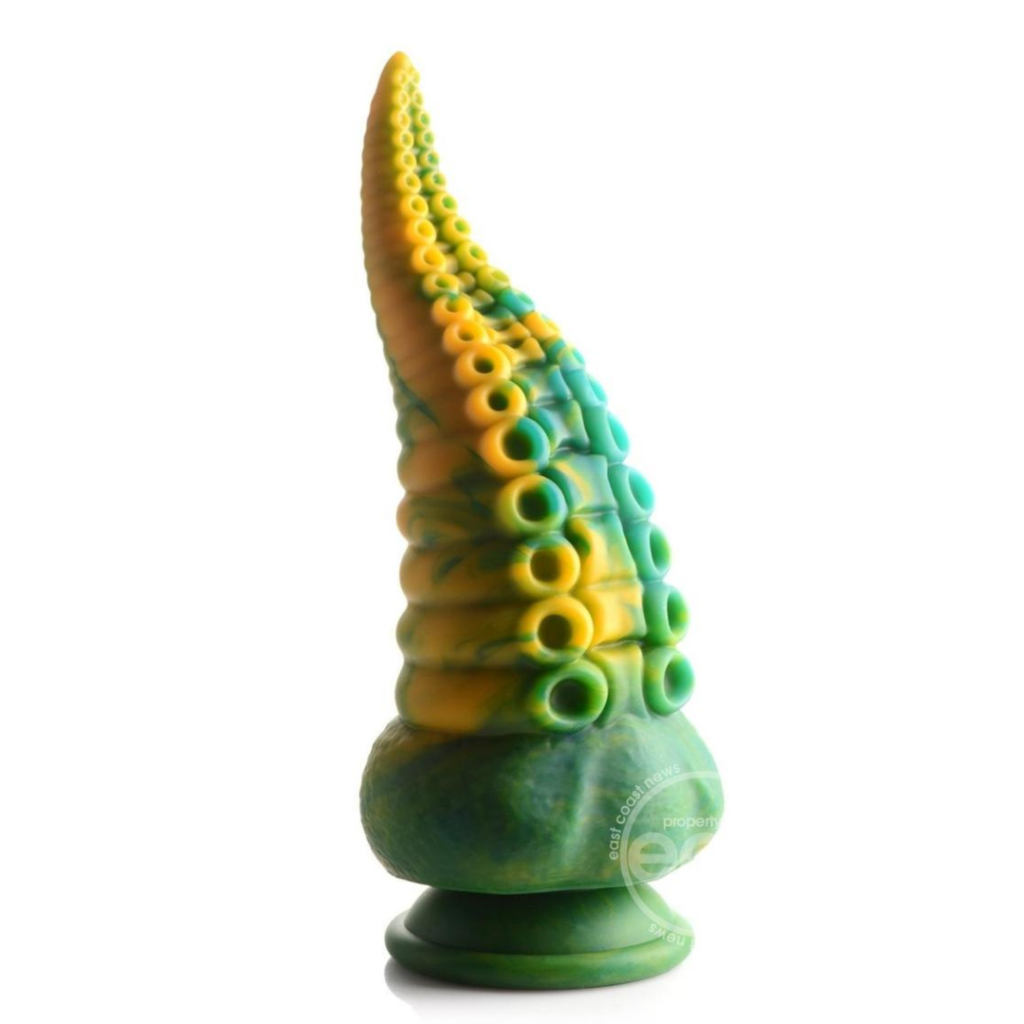 Creature Cocks Monstropus green and yellow tentacled dildo