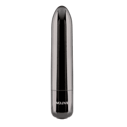 gray bullet style vibrator with chrome finish