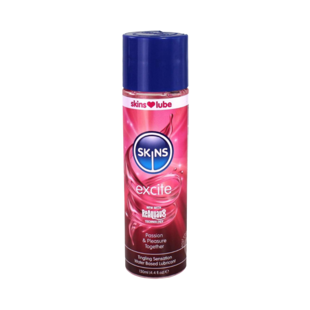 4.4oz bottle of skins excite tingling personal lubricant