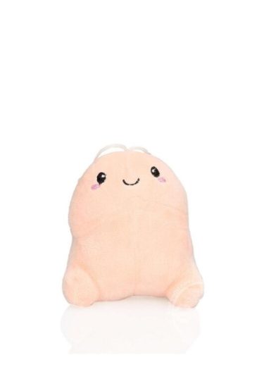 short penis stuffy keychain white