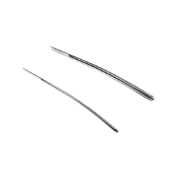 two steel rods of different sizes against a white background