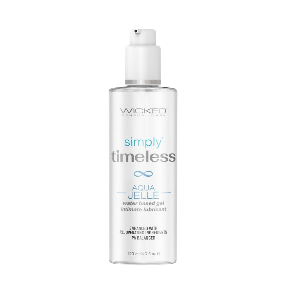 4oz bottle of wicked simply timeless aqua jelle personal lubricant