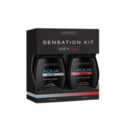 one 1.5oz bottle each of wicked aqua chill and wicked aqua heat personal lubricants