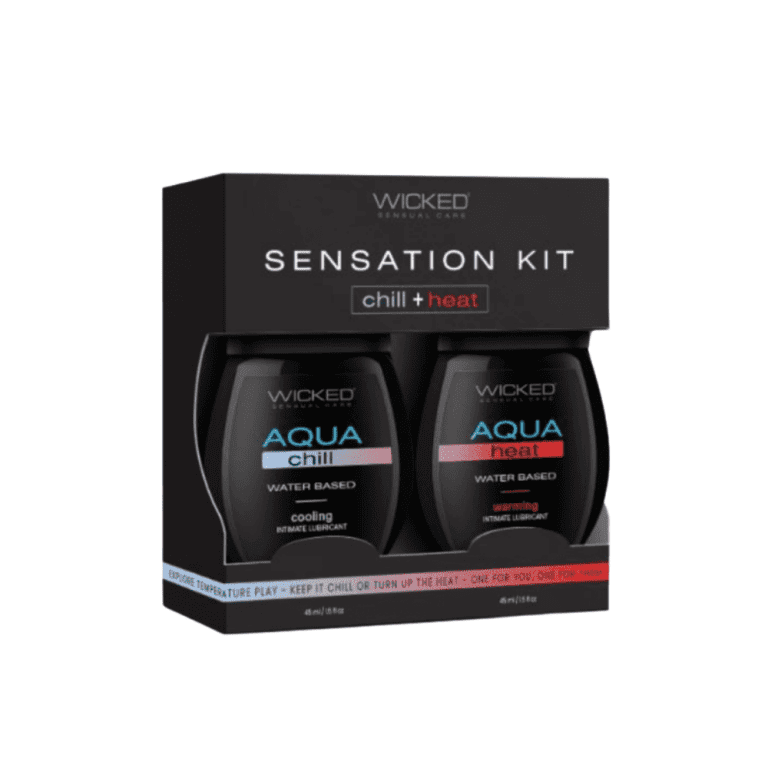 one 1.5oz bottle each of wicked aqua chill and wicked aqua heat personal lubricants