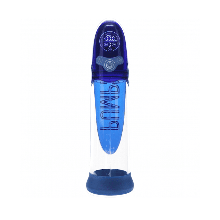 blue and clear pumped aqua pro enhanced penis pump