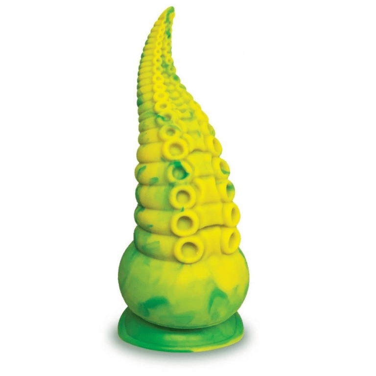 Green and yellow tentacled shape alien dildo