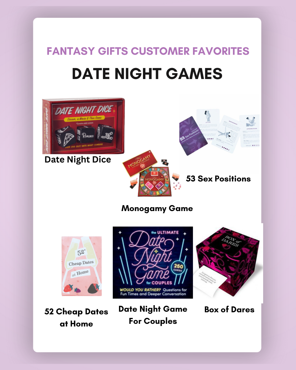 image of 6 different date night games