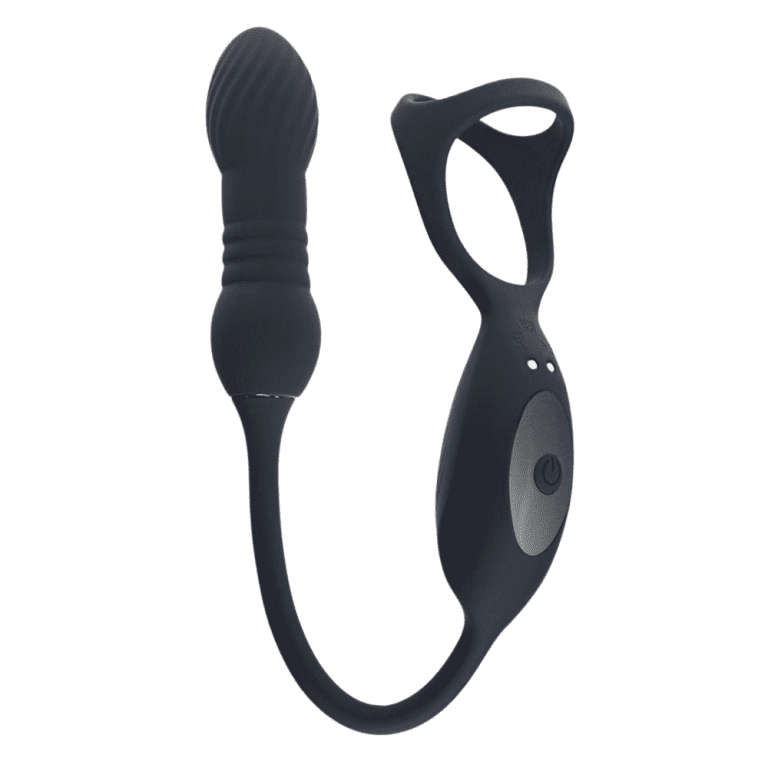 levelz triple o cock ring with prostate stimulator in black