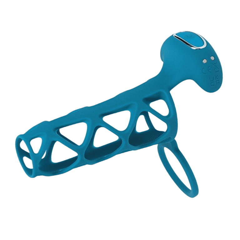 levelz vibrating cock sleeve and ball ring in teal