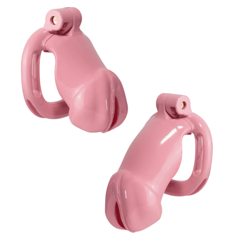 kink collection pansy cock cage in pink available in small and medium